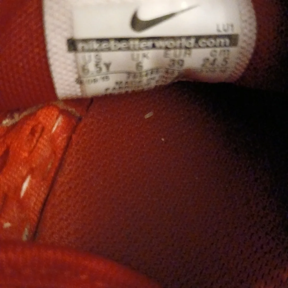 Nike Shoes Youth Size 6.5Y Running Sneakers 705485-601 Red Mesh Low Top